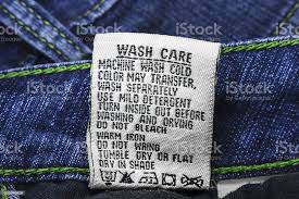 Always read instructions on the jeans label